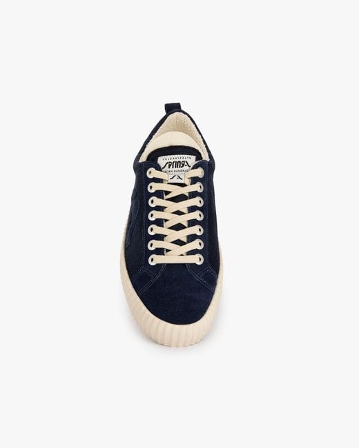 Springa | Unique Vulcanized Sneakers Italian Handmade Blue Wavy Coat for men