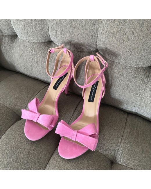 The 5Th Element Pink Elise Suede Sandals