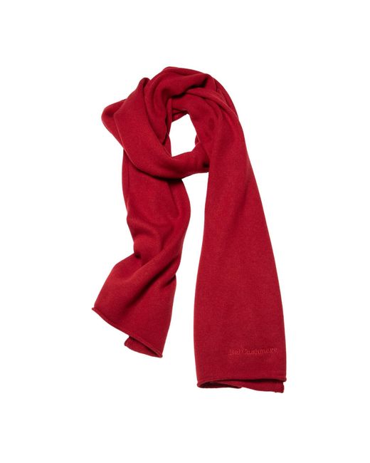 Bel Cashmere Red Big Knitted Scarf Burgundy