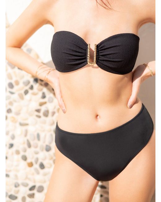 Change of Scenery Black Cindy Swim Top Texture