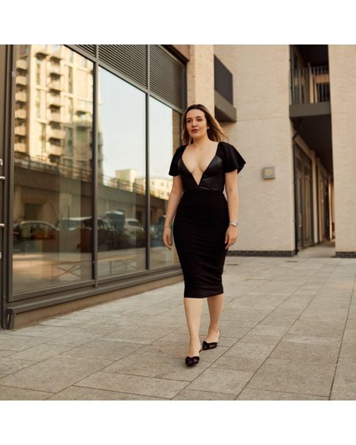 The Gt Atelier Black Leather Corset Dress