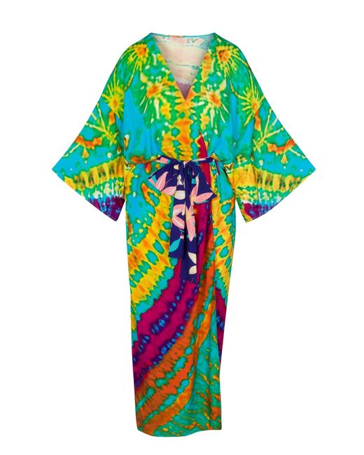 Meghan Fabulous Blue Tie Dye Trip Kimono