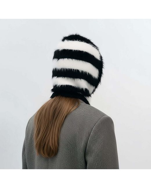 London Atelier Byproduct Black Striped & Striped Fuzzy Balaclava