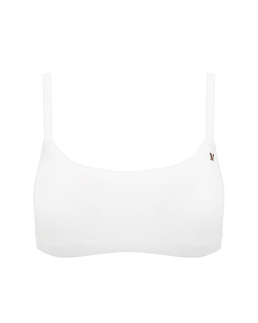Nudea White The Stretch Scoop Neck Bralette