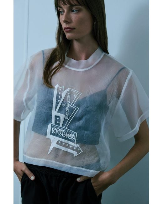 Lendrop Studios White Acacia Organza T-Shirt