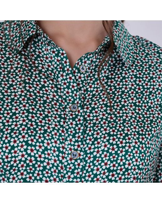 Smart and Joy Green Vintage Graphic Print Shirt Dress