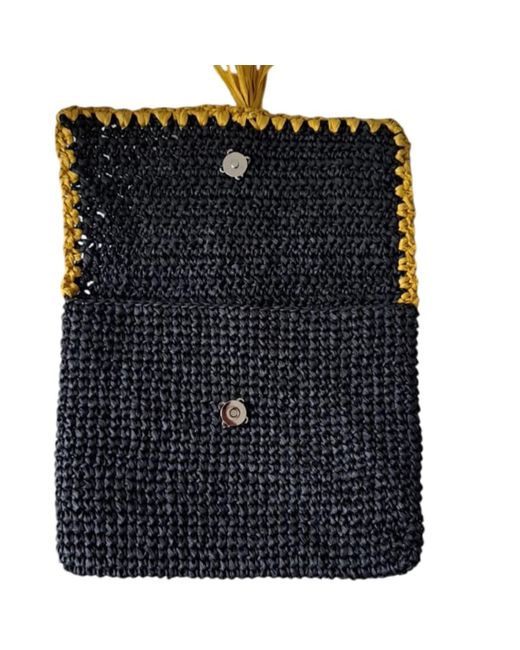 Springmoonatelier Blue Raffia Clutch Handbag