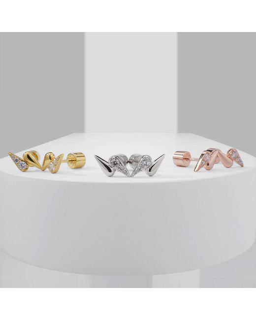Meulien Metallic Double Waterdrop Stud Earrings