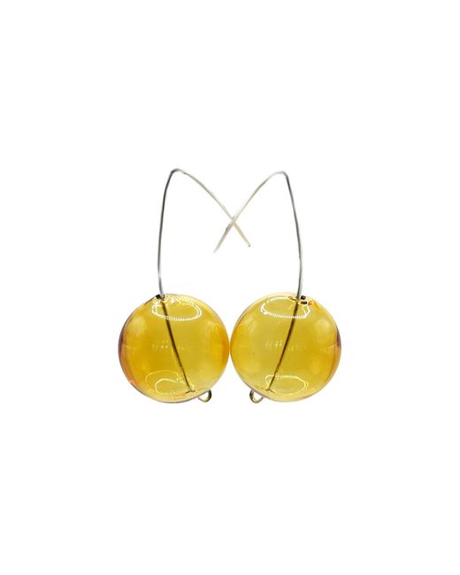 Laura Daili Yellow Golden Glow – Blown Glass Earrings