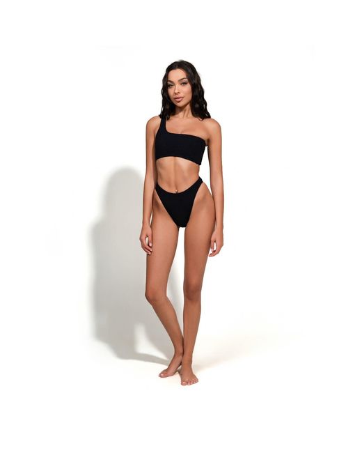 Maison Tangerine Black Mykonos Crinkle Swimsuit