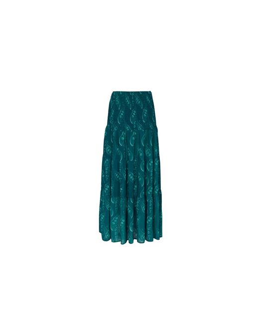 Juan Avellaneda X Seeiou Blue Midi Skirt Print Nouma