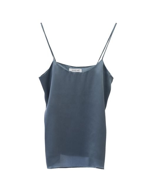 MIONÈ Blue Silk Camisole Top