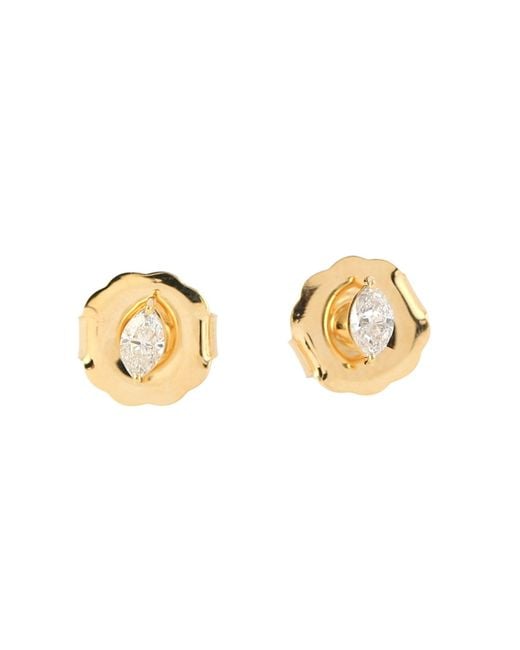 Artisan Metallic Pear Cut Diamond Bezel Stud Earrings
