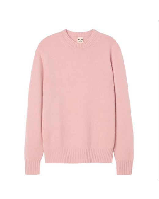 Salts Cashmere Pink Lofty Knit Crew Neck Sweater