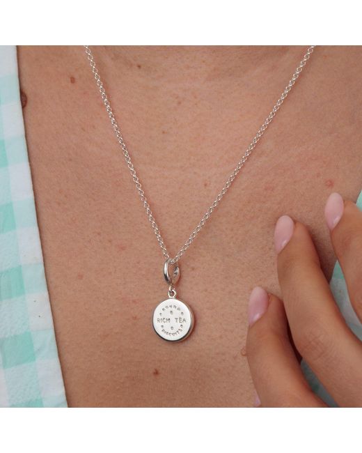 Lily Charmed Metallic Sterling Rich Tea Biscuit Charm Necklace