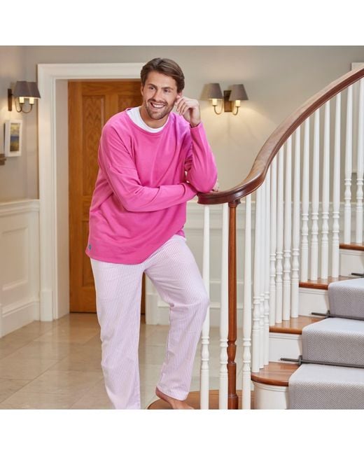Lounge Pink Soft, Breathable Organic Brushed Cotton Loungewear Trousers for men