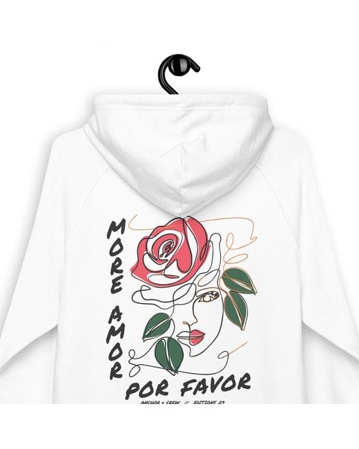 Anchor and Crew White Nine More Amor Por Favor Editions Organic Cotton Hoodie for men
