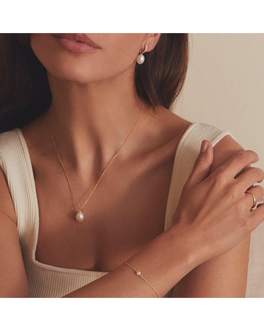 Lily & Roo Metallic Large Single Pearl Necklace