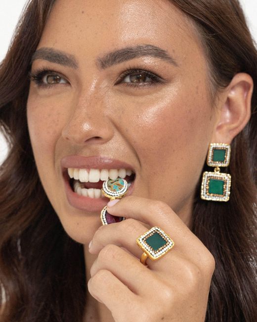 Ornare the Label Metallic Stella Ring – Agate