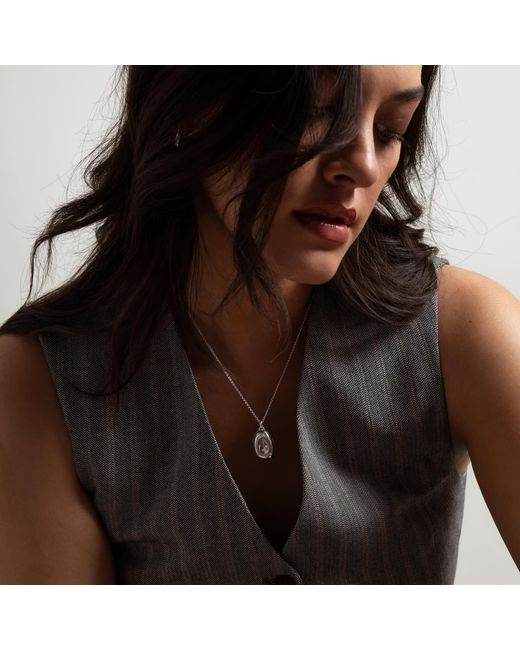 Dower & Hall White Pebble Photo Locket Pendant