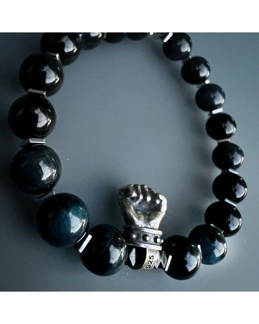 Ebru Jewelry Black Tiger's Eye Powerful Bracelet for men