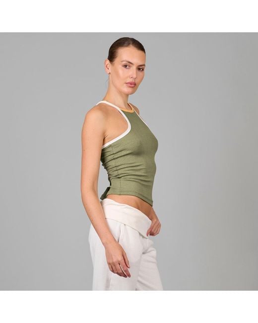 Love and Nostalgia Green Goody Two Shoes Rib Singlet