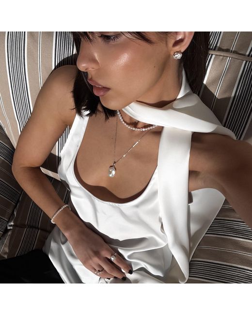Pearl Code Metallic Rozeta Sunrise — Ancient Symbol Keshi Pearl Earrings