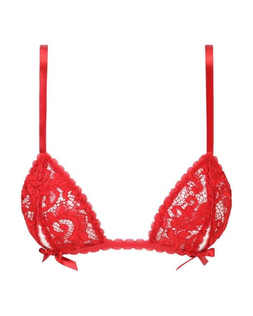 Belle -et-BonBon Red Valentina Bright Cherry Lace Bralette Valentine Special