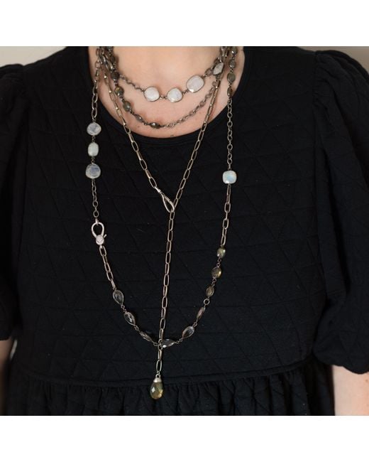 Loni Paul Jewelry Metallic Moonstone, Labradorite, Crystal & Pearl Necklace