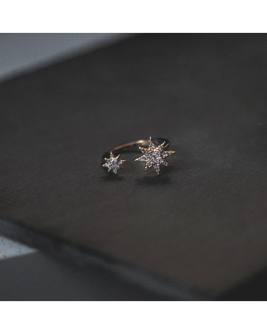 Luna Charles Metallic Astrid Double Star Ring