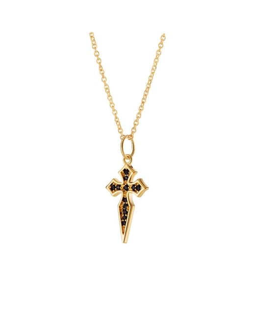 Scream Pretty Metallic Stone Cross Necklace With Slider Clasp