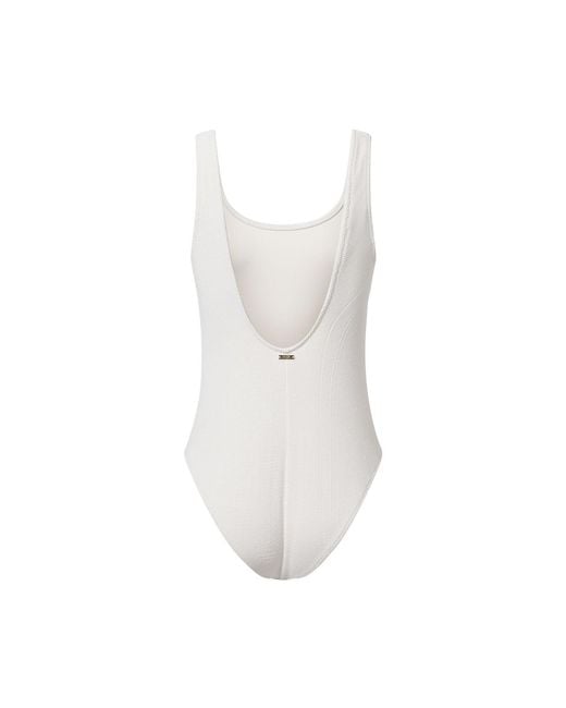 Aqva Swimwear White Neutrals Nude Balmins One-Piece Swimsuit