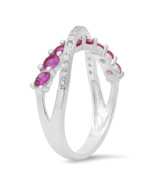 Kylie Harper Purple Sterling Sapphire Crossover Ring