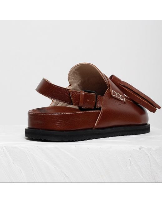 Mafalda Brown Zoe Slingback Tassel Clogs