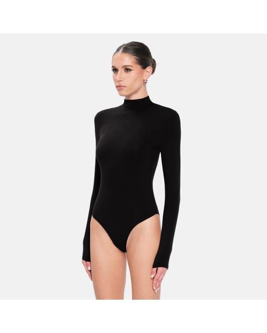 OW Collection Black Lexi Turtleneck Bodysuit
