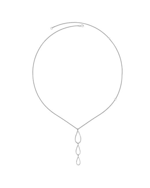 Lucy Quartermaine Metallic Solid Sterling Tri Petal Long Pendant