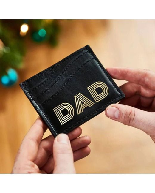 VIDA VIDA Blue Leather Wave Card Holder for men