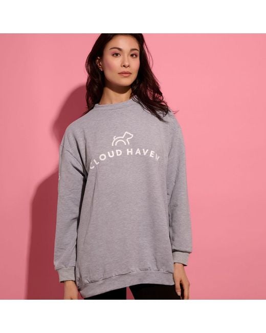 Cloud Haven Blue Boyfriend Logo Sweatshirt