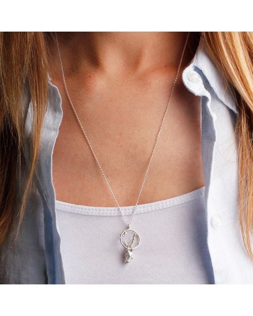 Lee Renee Metallic Parakeet Necklace – Large, Upside Down