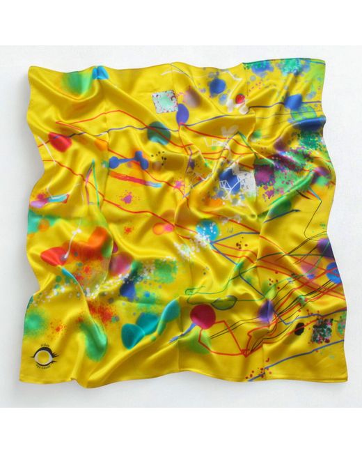 Lilia Munn Yellow Yayoi Inspiration Silk Scarf