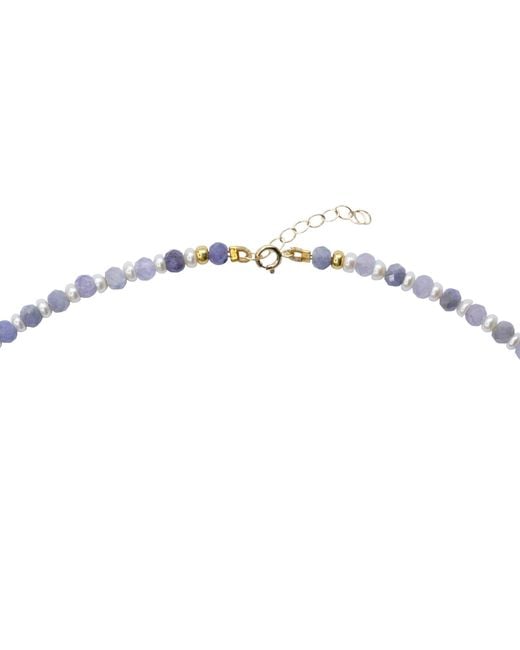 Bombyx House Metallic Tanzanite Pearl Alternating Necklace