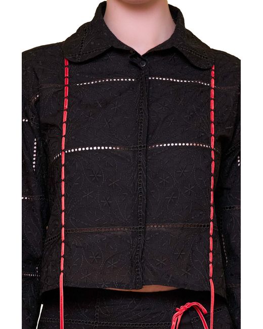 Pcfg Black The Broderie Anglaise Edit Embroidered Detail Shirt