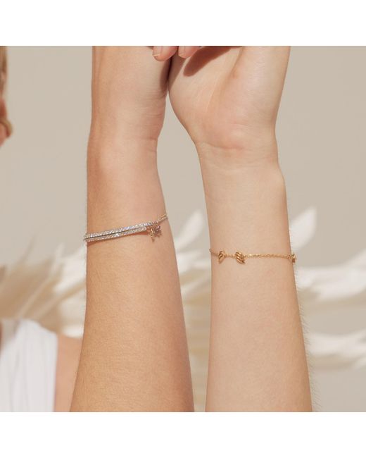 BLOOMTINE | Earth Angel HQ White Illuminess 14K Rose- Diamond Bar Bracelet