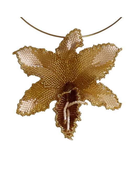 Iliana Arrazola Metallic Orchid Choker, And, Glass Beads, Beaded Jewelry