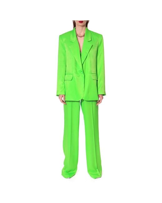 AGGI by HALEWSKI Green Bellamy Satin Flash Blazer