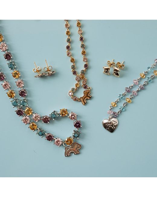 Cloud Haven Metallic Cz Logo Pendant Necklace