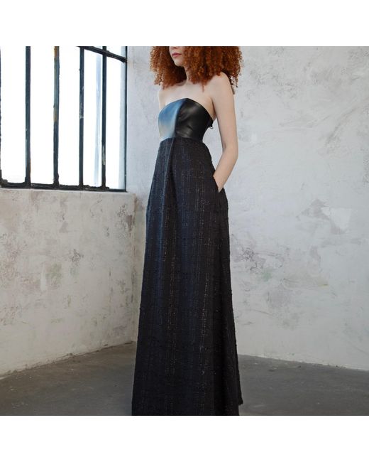 Mirimalist Black Vega Strapless Maxi Dress