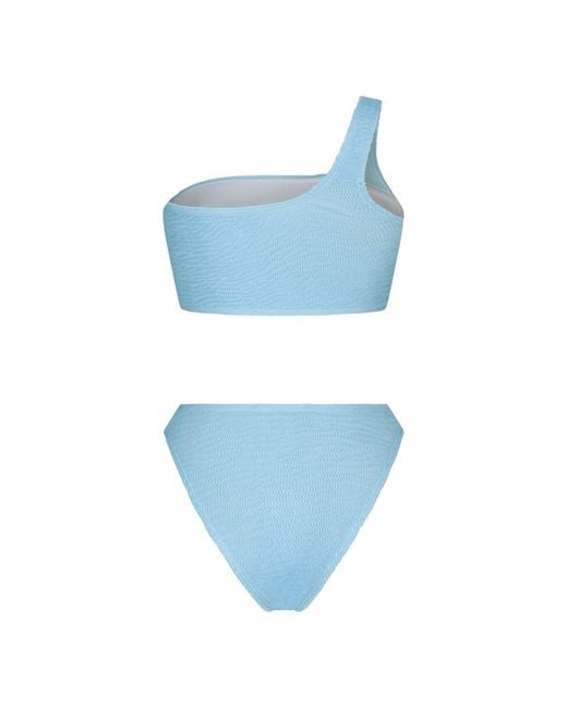 Maison Tangerine Blue Mykonos Crinkle Swimsuit Aqua Bikini