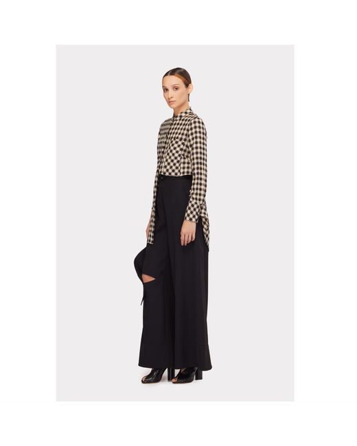 Julia Allert Black Neutrals Casual Loose Fit Long Plaid Shirt