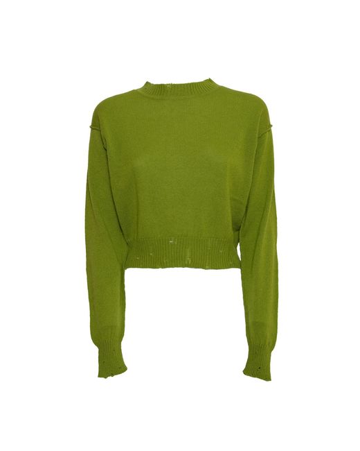 SVETA Milano Green Billie Cashmere Sweater With Embroidery